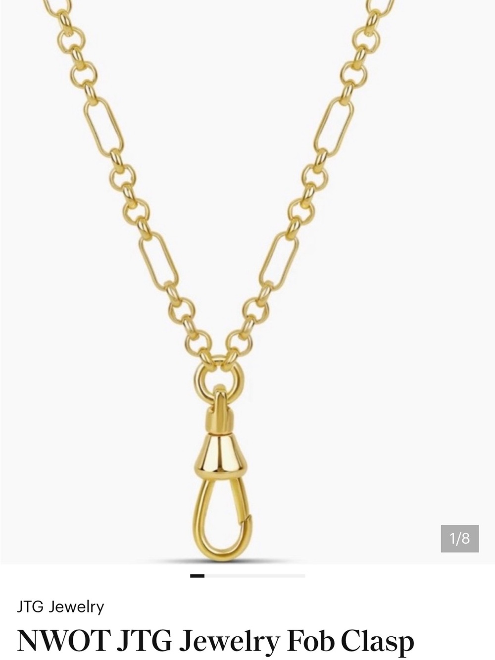 Gold Fob Clasp Necklace